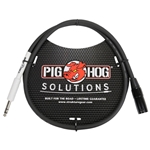 PX4T6 Pig Hog XLR Male to 1/4" TRS Instrument Cable, 6 Feet